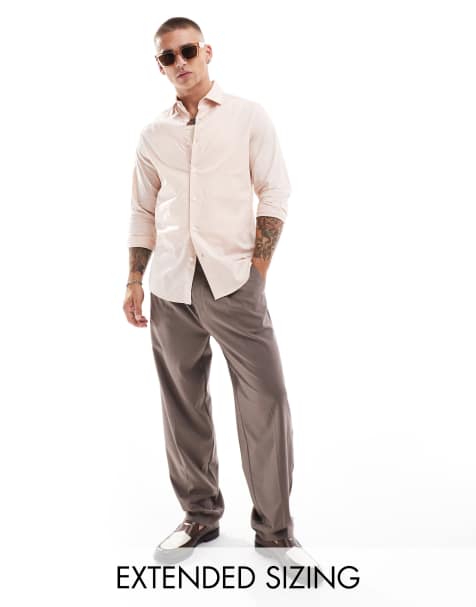 ASOS DESIGN regular fit shirt in light pink - view 1