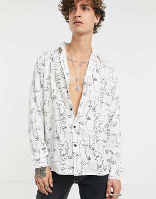 white shirt with design