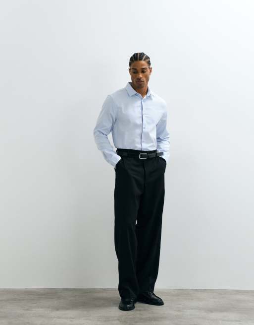 ASOS DESIGN regular fit smart shirt in light blue, 3 of 5
