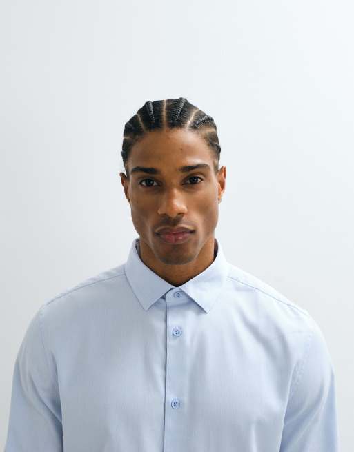 ASOS DESIGN regular fit smart shirt in light blue, 5 of 5