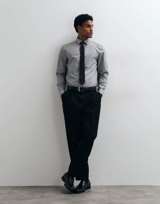 ASOS DESIGN regular fit smart shirt in light grey, 2 of 5