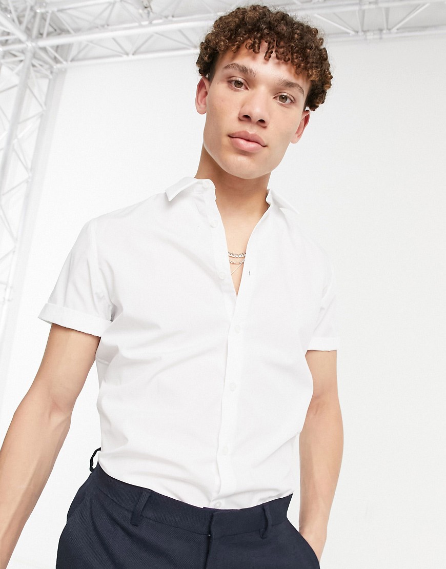 ASOS DESIGN regular fit smart shirt in white