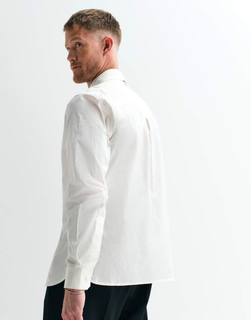 ASOS DESIGN regular fit smart shirt in white, 6 of 10