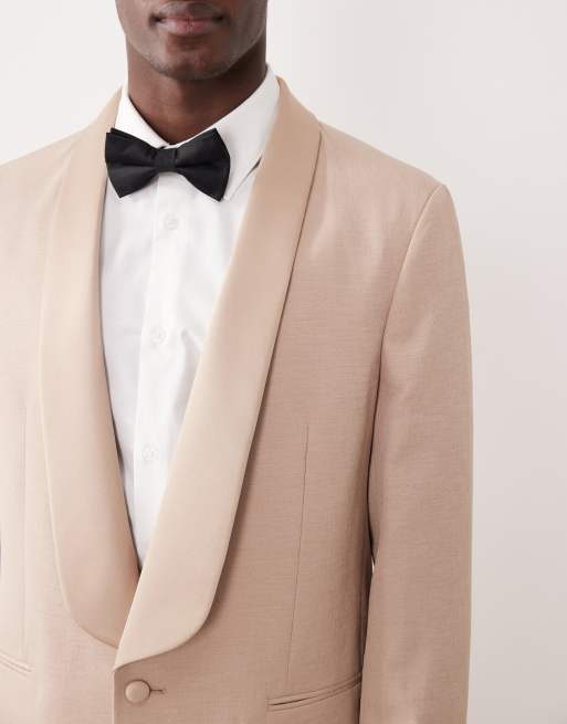ASOS DESIGN - Regular-fit smoking colbert in beige, 5 van 5