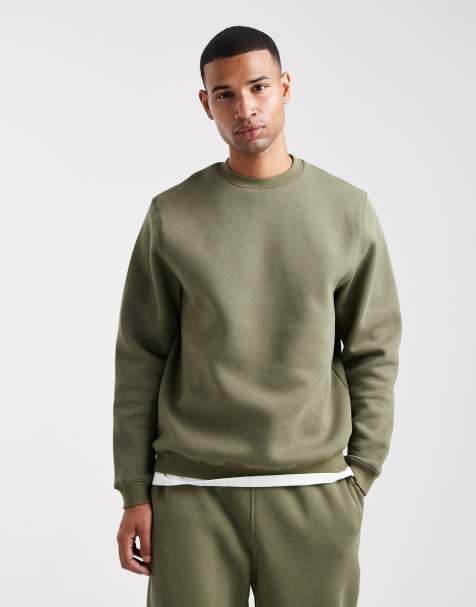 ASOS DESIGN regular fit sweatshirt in khaki - view 1