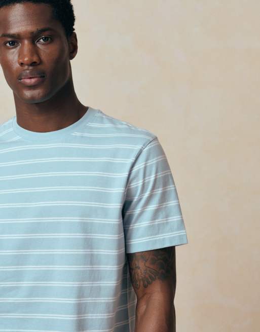 ASOS DESIGN regular fit t-shirt in blue and white stripe, 2 of 5