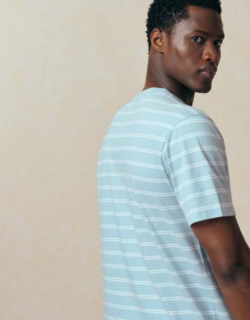ASOS DESIGN regular fit T-shirt in blue and white stripes, 5 of 5