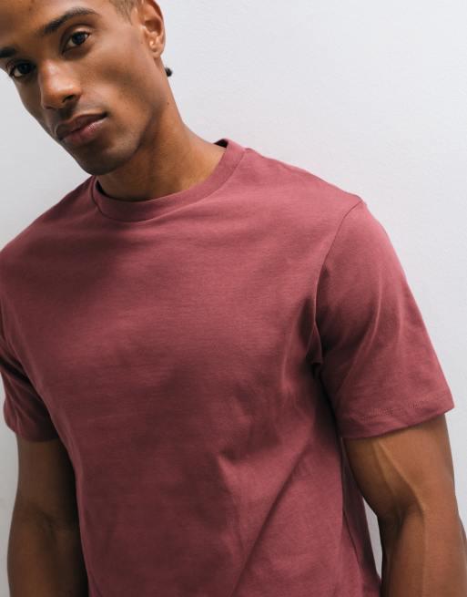 ASOS DESIGN regular fit t-shirt in burgundy, 2 of 5