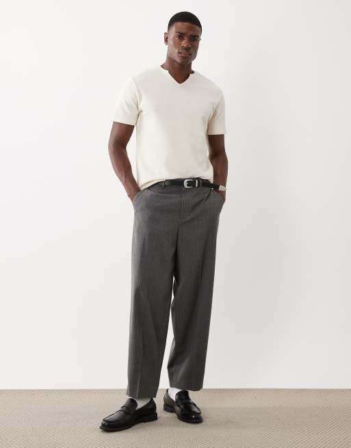 ASOS DESIGN – Regular-Fit-T-Shirt in Cremeweiß mit Waffelstruktur und eingekerbtem Ausschnitt, 2 von 5