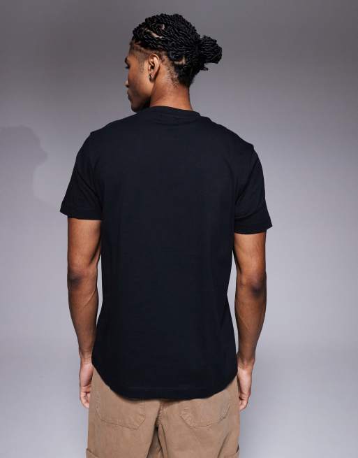 ASOS DESIGN – Regular-Fit-T-Shirt in Schwarz mit Schriftzug auf der Brust, 3 von 5