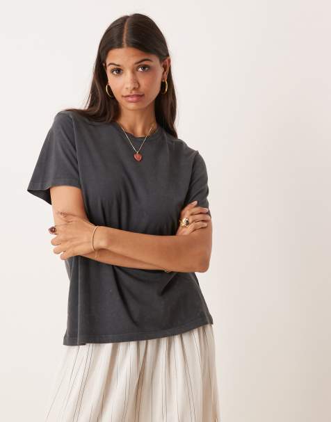 ASOS DESIGN regular fit t-shirt in washed charcoal - view 1