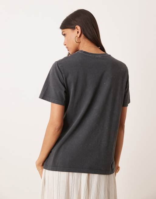 ASOS DESIGN regular fit t-shirt in washed charcoal, 4 of 4