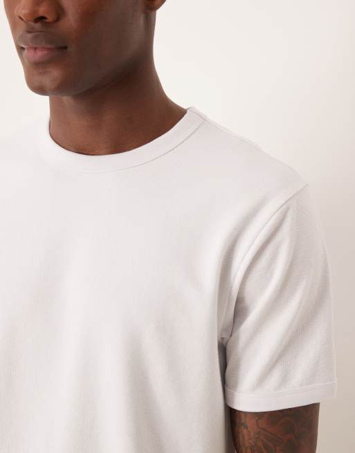 ASOS DESIGN regular fit t-shirt in white boucle, 5 of 5