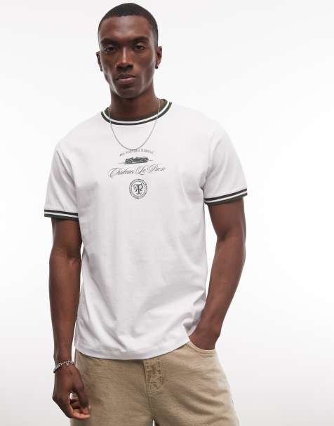ASOS DESIGN - Regular-fit T-shirt met grafische tekstprint in wit - view 1