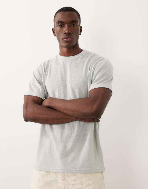 ASOS DESIGN - Regular-fit T-shirt met linnenlook in lichtgroen, 2 van 5