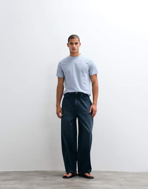 ASOS DESIGN - Regular-fit T-shirt van zware stof in blauw, 2 van 5