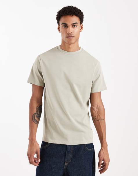 ASOS DESIGN - Regular-fit T-shirt van zware stof in kaki - view 1