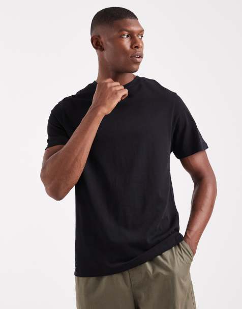 ASOS DESIGN - Regular-fit T-shirt van zware stof in zwart - view 1