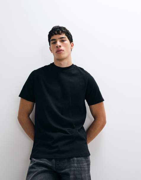 ASOS DESIGN - Regular-fit T-shirt van zware stof in zwart - view 1
