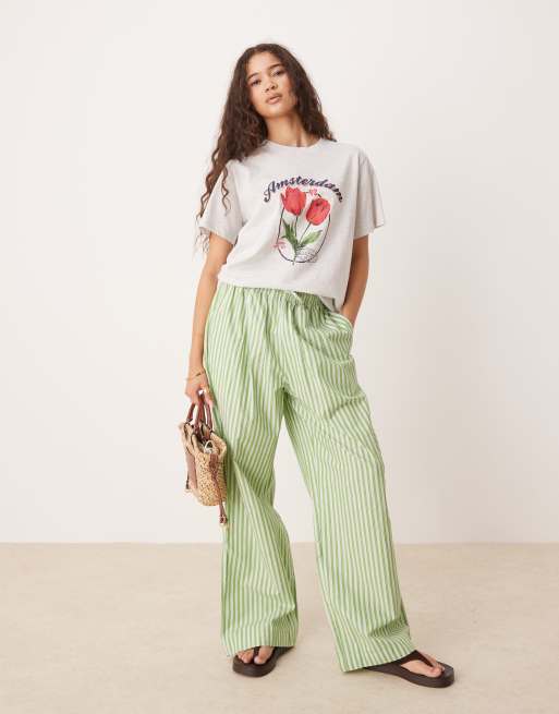 ASOS DESIGN regular fit t-shirt with amsterdam tulip graphic in ice marl