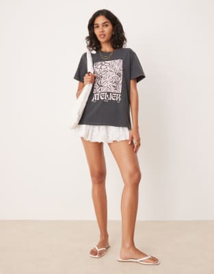 Asos Design Regular Fit T-shirt With Atelier Floral Graphic