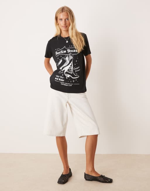 ASOS DESIGN regular fit t-shirt with austin texas cowboy graphic in black, 2 of 4