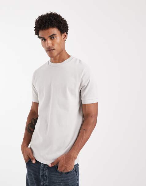 ASOS DESIGN regular fit t-shirt with binding in grey pique - view 1