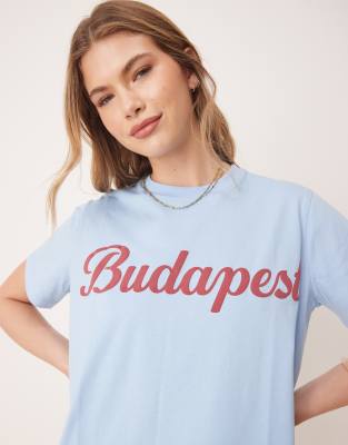 Asos Design Regular Fit T-shirt With Budapest Graphic