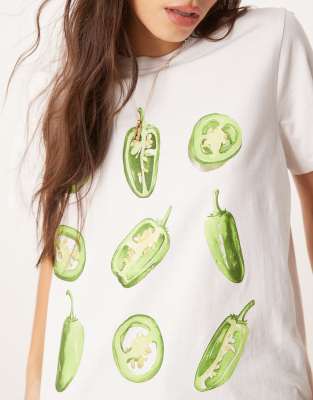 Asos Design Regular Fit T-shirt With Chili Graphic