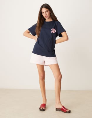 Asos Design Regular Fit T-shirt With Como Italy Floral Print