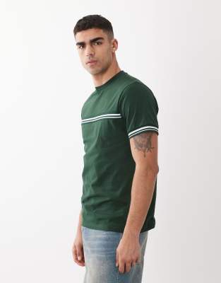 ASOS DESIGN regular fit t-shirt with contrast in dark green