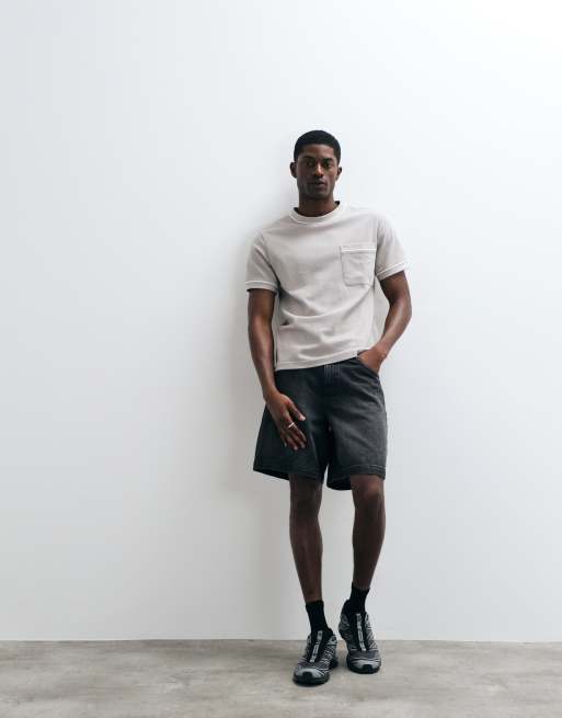 ASOS DESIGN regular fit T-shirt with contrast stitch in light green texture, 2 of 5