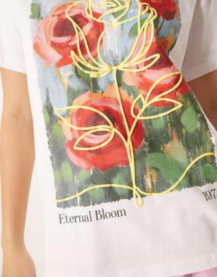 Asos Design Regular Fit T-shirt With Eternal Bloom Flowers
