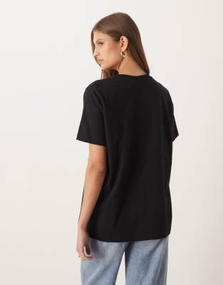 Asos Design Regular Fit T-shirt With Feral Slogan Graphic In Black