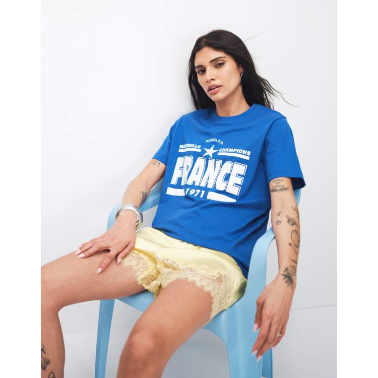 ASOS DESIGN regular fit T-shirt with France soccer club graphic in