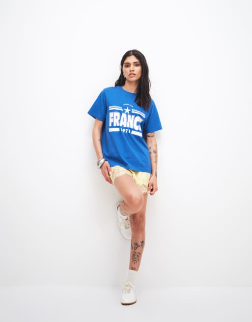 ASOS DESIGN regular fit T-shirt with France soccer club graphic in