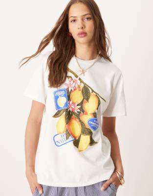 Asos Design Regular Fit T-shirt With Lemon Graphic