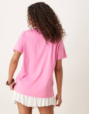 Asos Design Regular Fit T-shirt With Picnic Graphic In Pink