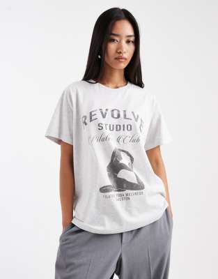 Asos Design Regular Fit T-shirt With Pilates Studios Graphic In Animal Print
