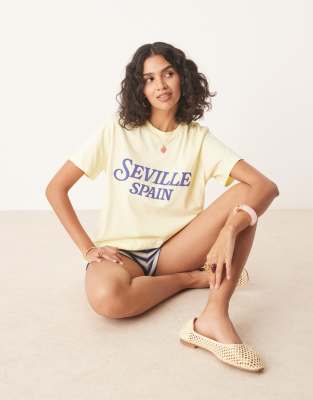 Asos Design Regular Fit T-shirt With Seville Spain Graphic