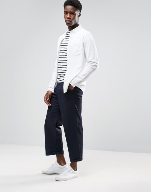 ASOS DESIGN regular fit textured linen shirt in white, 4 of 4