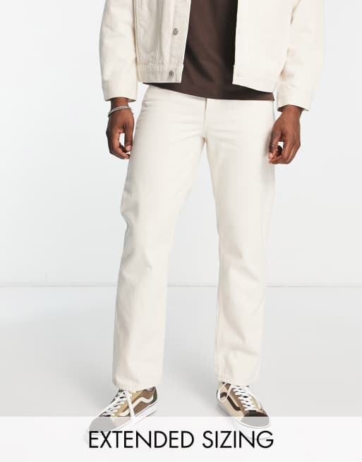 ASOS DESIGN - Regular jeans i ecrufarve - Del af sæt