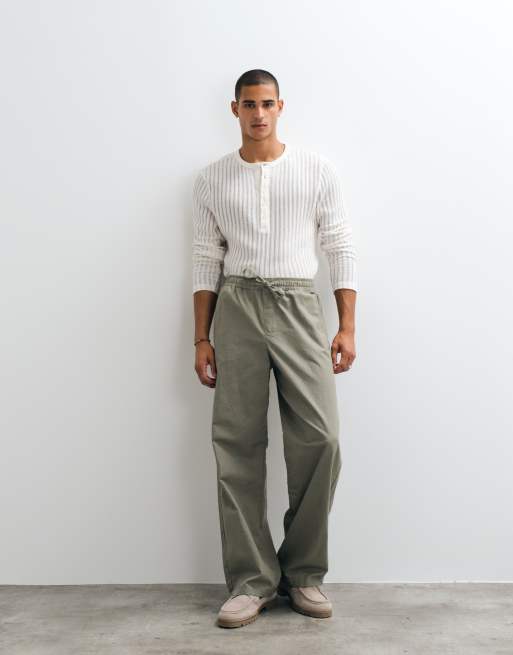 ASOS DESIGN regular langærmet henley T-shirt i hvidt tekstureret stof, 2 af 5
