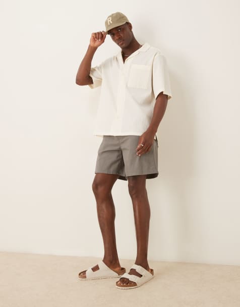 ASOS DESIGN regular length pull on bermuda short in grey - view 1