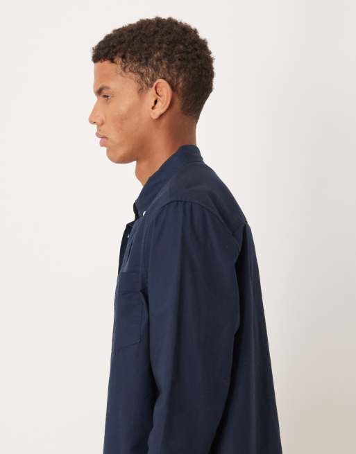 ASOS DESIGN regular oxford shirt in navy, 4 of 5