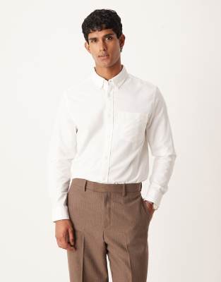 Asos Design Regular Oxford Shirt In White