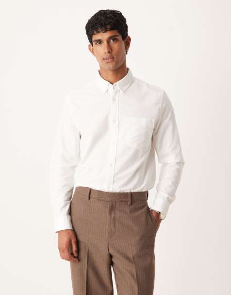 ASOS DESIGN regular oxford shirt in white - view 1