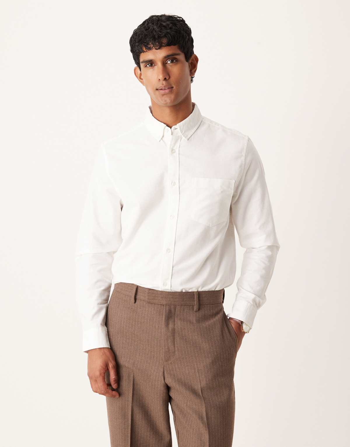 ASOS DESIGN regular oxford shirt in white