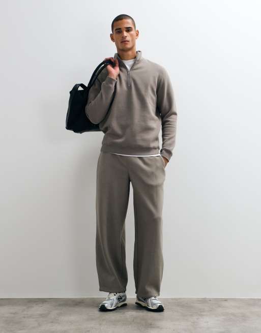 ASOS DESIGN regular quarter zip sweatshirt in charcoal, 2 of 5