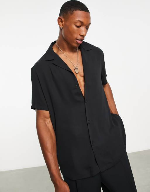 ASOS Shirt In Sheer Fabric With Mesh Back in Black for Men